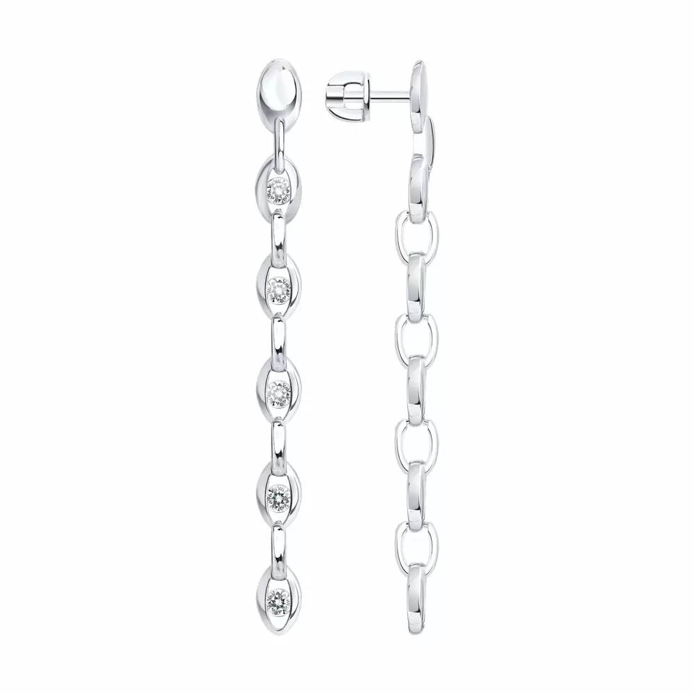 Серьги подвесные 94027346 серебро_0