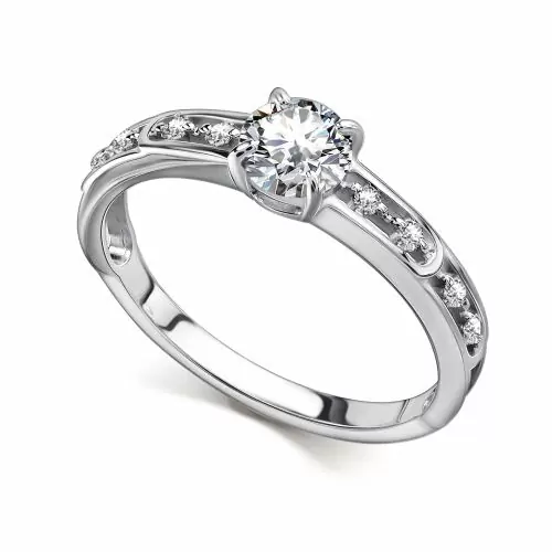 Кольцо один камень 01-4799.00КЦ-00 серебро
