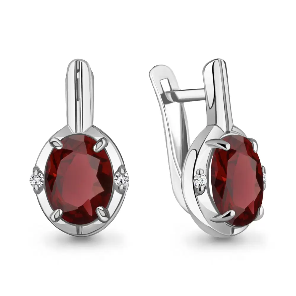 Серьги один камень 4469303.5 серебро