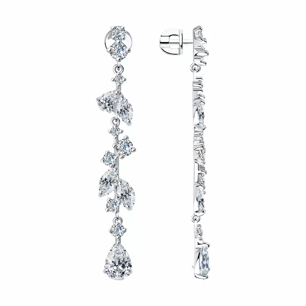 Серьги подвесные 94023592 серебро