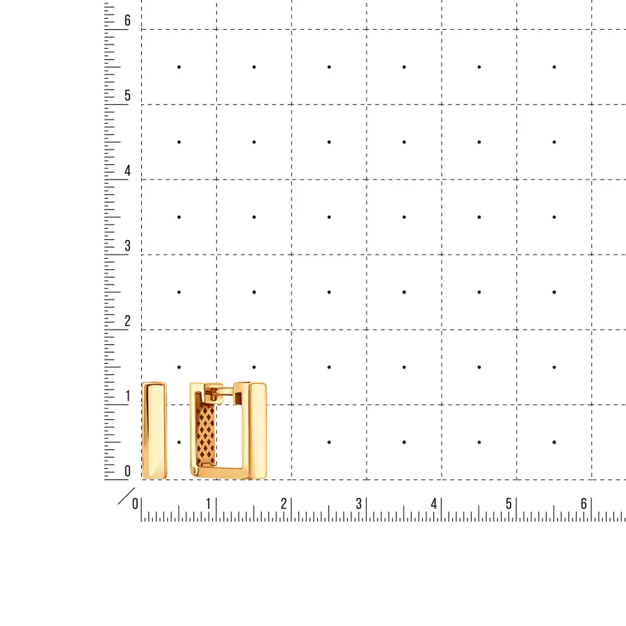 Серьги Т10002В456 золото Квадрат
