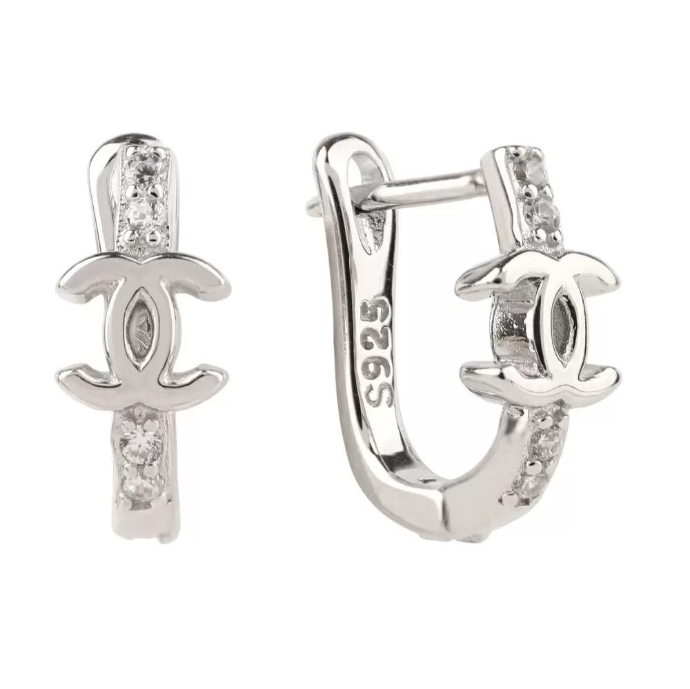 Серьги YME23 серебро Шанель
