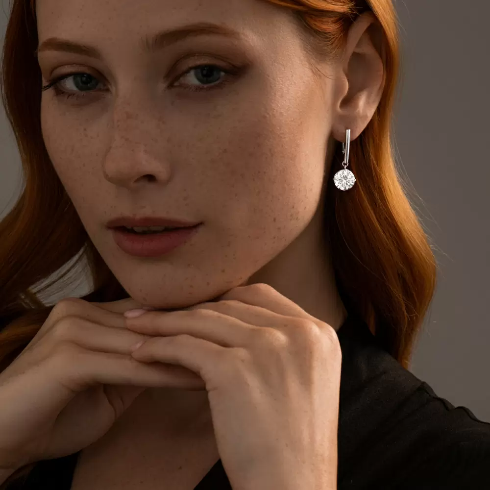 Серьги подвесные 94024420 серебро