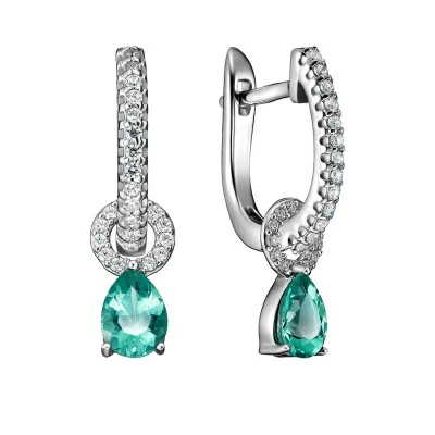 Серьги подвесные SM-E00949-X-W-BG-X-W серебро