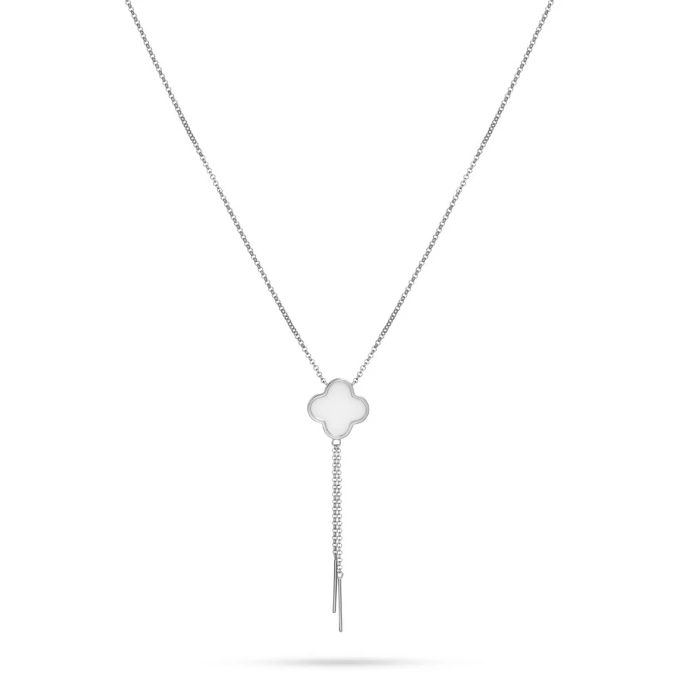 Колье TC-N01589-W-W-X-X-X серебро Клевер