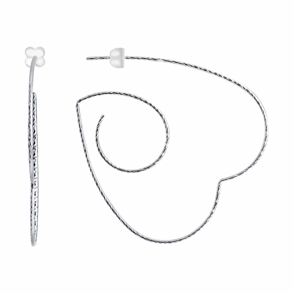 Серьги конго 94024274 серебро Сердце