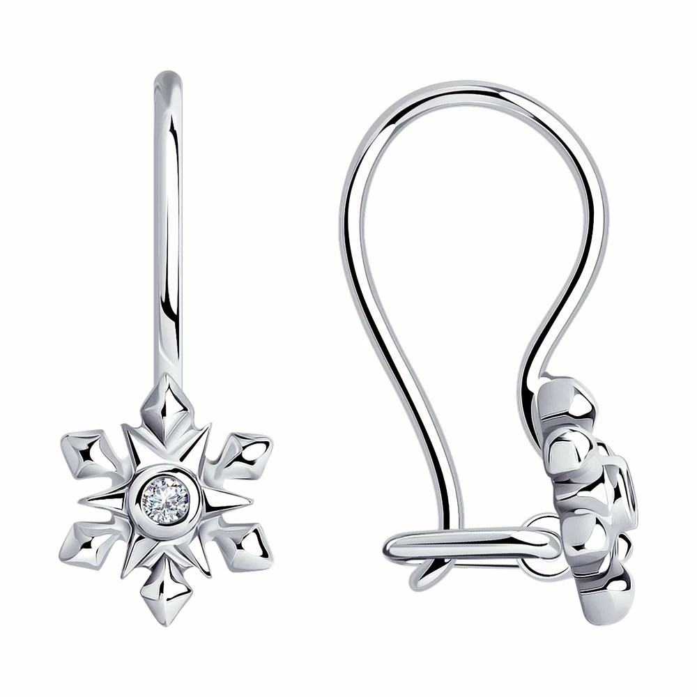 Серьги 94024972 серебро Снежинка