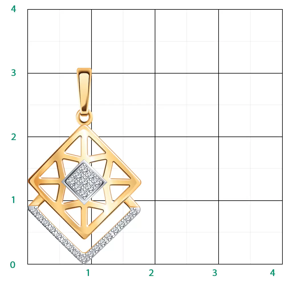 Подвеска 50257 золото Ромб