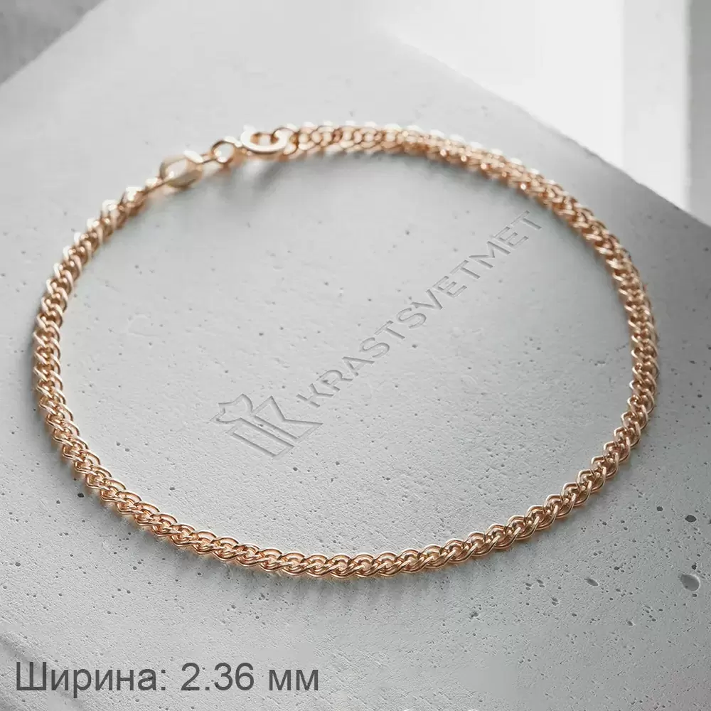 Браслет классический НБ12-200ПГ d0.40 золото Пустотелый_3