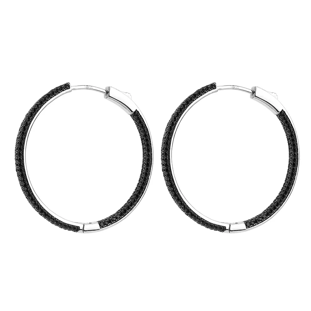 Серьги конго MAE32-1 серебро