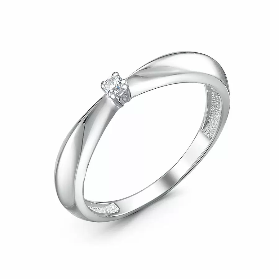 Кольцо один камень с1106469 серебро