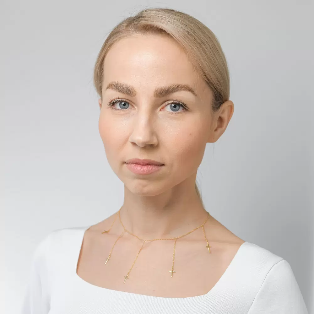 Колье 9321053-10249 серебро Крест