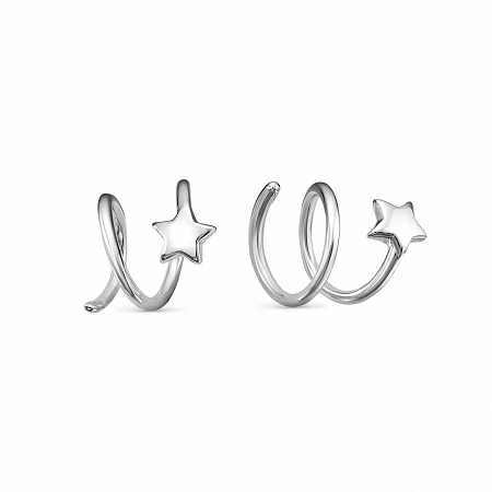 Серьги роллы СЗД1562В серебро Звезда