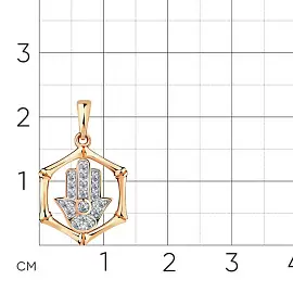 Подвеска религиозная мусульманская 010-0250-0001-011 золото Рука Фатимы_1