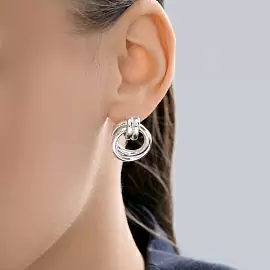 Серьги подвесные 94027306 серебро Круг_1