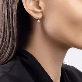 Серьги один камень 029758 золото_1