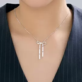 Колье 94071314 серебро бантик_1