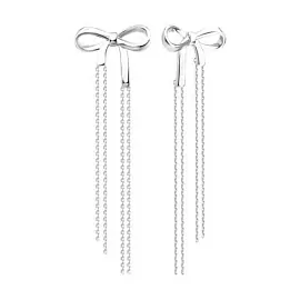 Серьги подвесные 94027233 серебро бантик_1