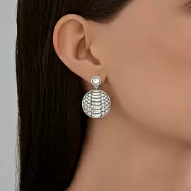 Серьги подвесные 95-122-02654-1 серебро змея_1
