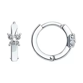 Серьги конго 94025781 серебро Цветок_0
