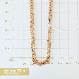 Цепь Бисмарк.Ц070 золото Пустотелый_2