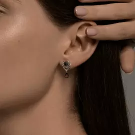 Серьги пусеты 94026719 серебро Паук_1