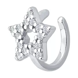 Серьги кафф 94170406 серебро Звезда_0