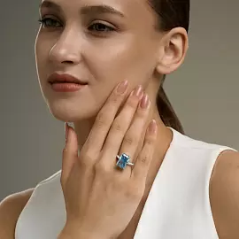 Кольцо один камень 94014819 серебро_2