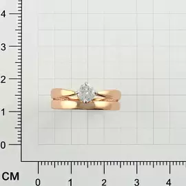 Кольцо 1 камень КольцоКЛ-38.17.5.бцФ.з585 золото_1