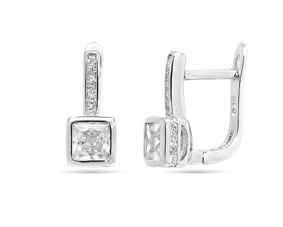 Серьги один камень 642061 серебро
