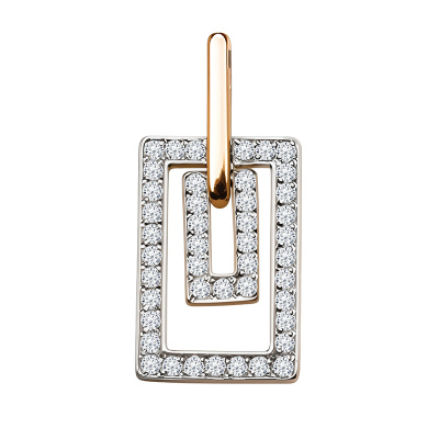 Подвеска 08-0574 золото Прямоугольник