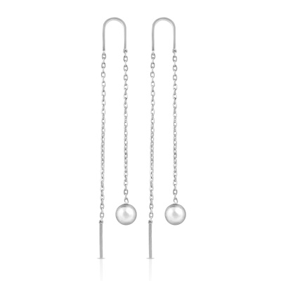 Серьги продевки 49011 серебро Шар