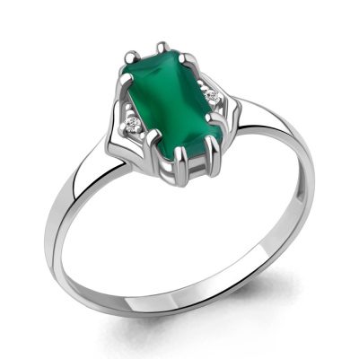 Кольцо один камень 6449109А.5 серебро