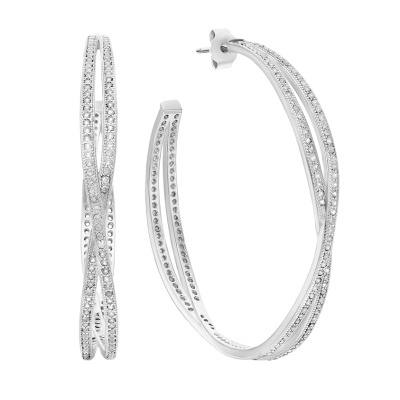 Серьги конго MP-E00068-X-W-X-X-W серебро Дорожка