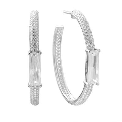 Серьги конго CZ-E03576-X-W-W-X-W серебро Дорожка