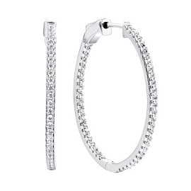 Серьги конго MP-E02596-X-W-X-X-W серебро Дорожка