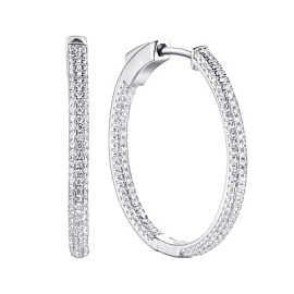 Серьги конго SL-E01482-X-W-X-X-W серебро Дорожка
