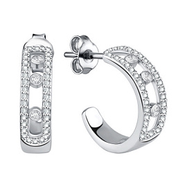 Серьги конго 12-72-0001-15411 серебро Мессика