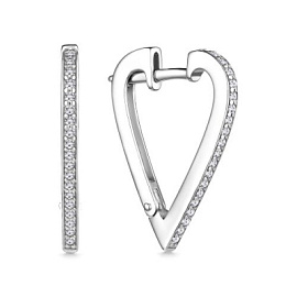 Серьги конго 02-3964.00КЦ-00 серебро Сердце