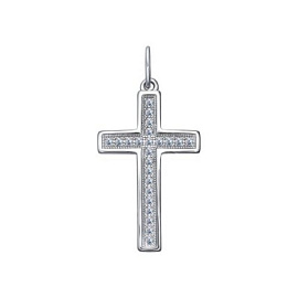 Крест декоративный 94031254 серебро Крест