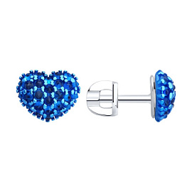 Серьги пусеты 94027217 серебро Сердце