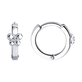 Серьги конго 94025743 серебро Бабочка