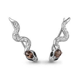 Серьги каффы 45017701Ч.5 серебро змея